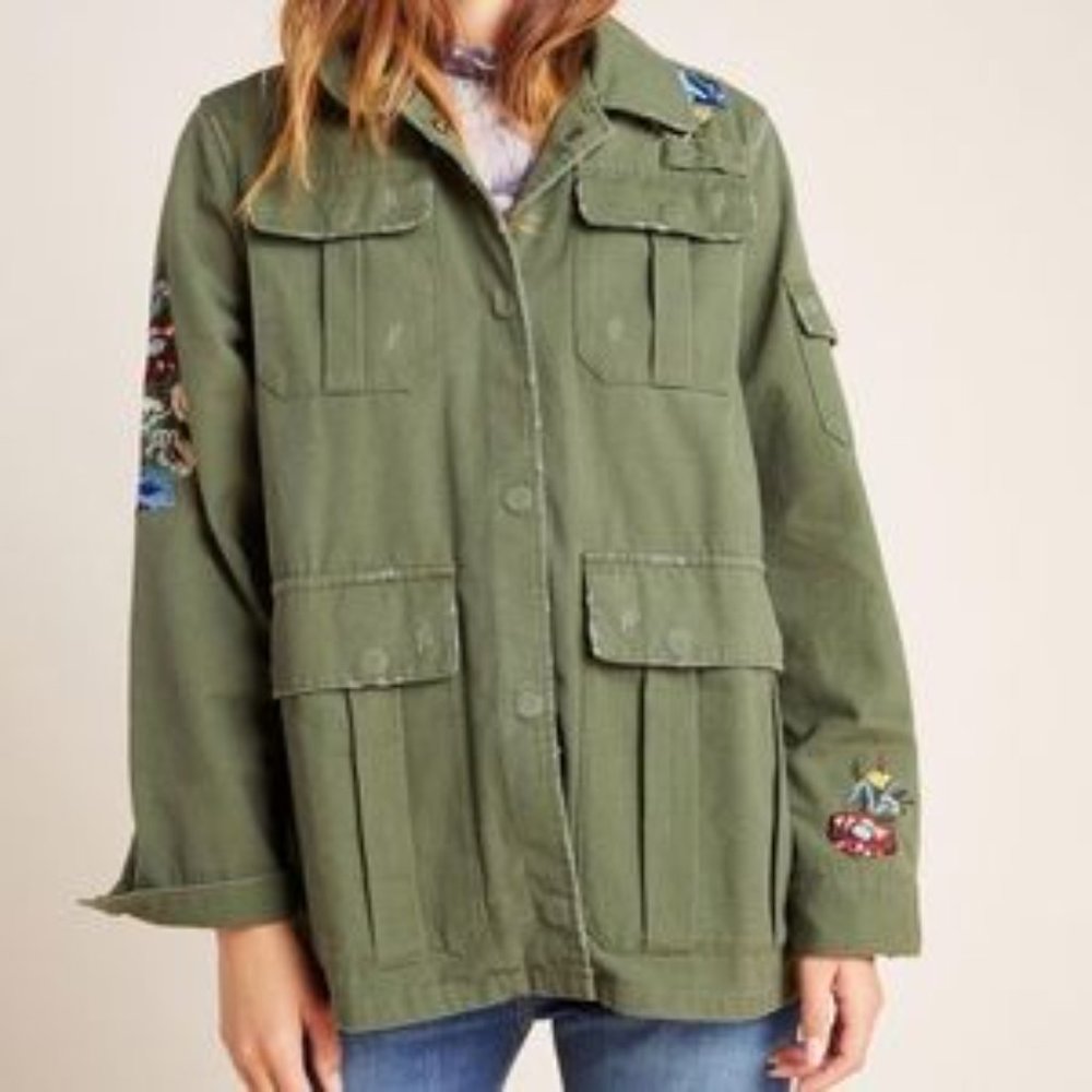 Anthropologie Dolan Embroidered Utility Jacket